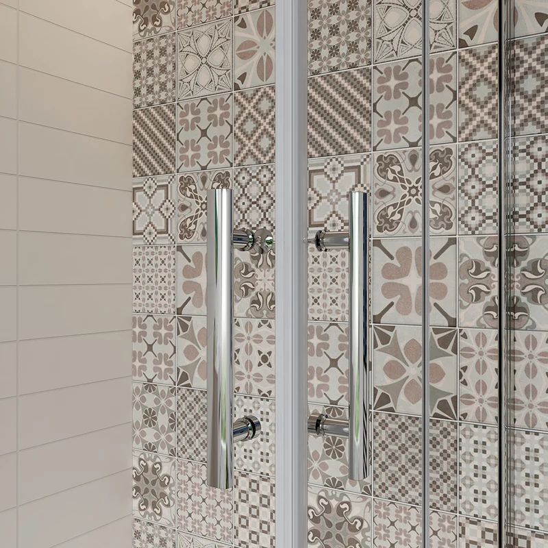 AICA cabine de douche pliante 185 ou 195cm avec un receveur de douche