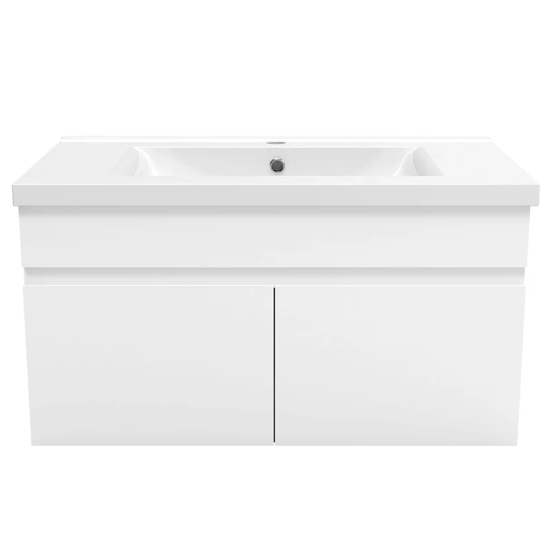 meuble de salle de bain meuble de rangement sous vasque avec lavabo 80cm à suspendre