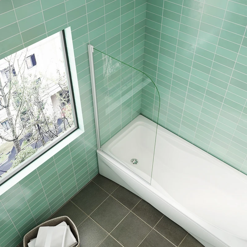 AICA pare-baignoire 70x130cm profilé blanc écran paroi pivotante