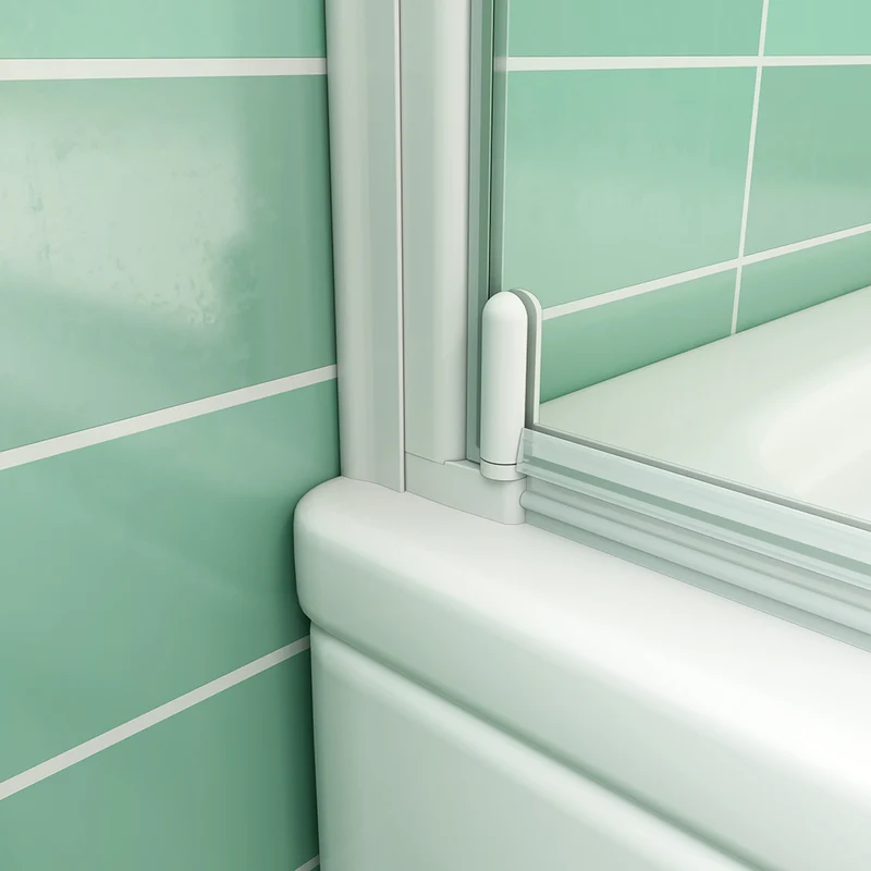 AICA pare-baignoire 70x130cm profilé blanc écran paroi pivotante