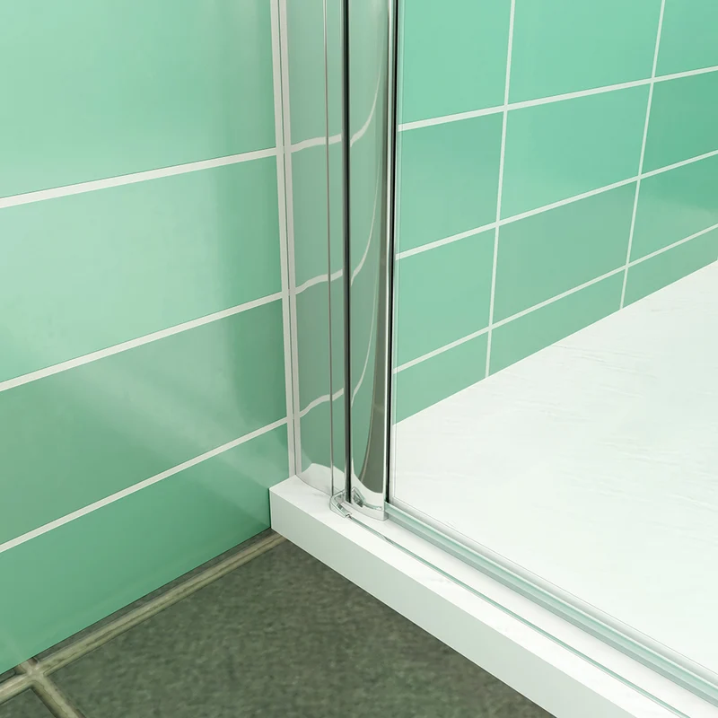 AICA porte de douche 70-100x180cm porte de douche pivotante en niche 6mm verre anticalcaire