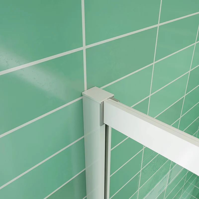 AICA porte de douche coulissante 100/120/140x190cm profilé blanc installation en niche