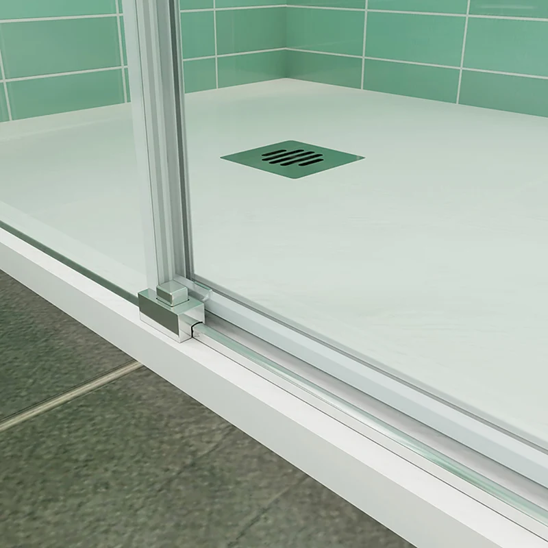 AICA porte de douche coulissante 120 / 140 160 x190cm verre sablé au centre avec l'amortisseur porte coulissante