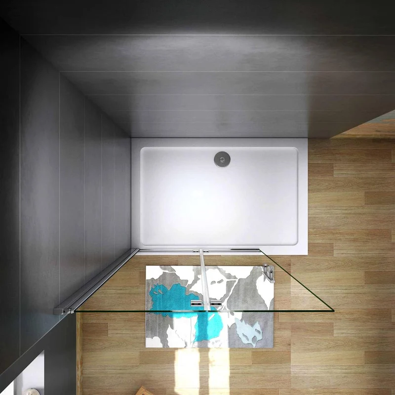 Aica paroi de douche pliante 65-115x185/195cm en 6mm verre anticalcaire paroi pivotante et pliante