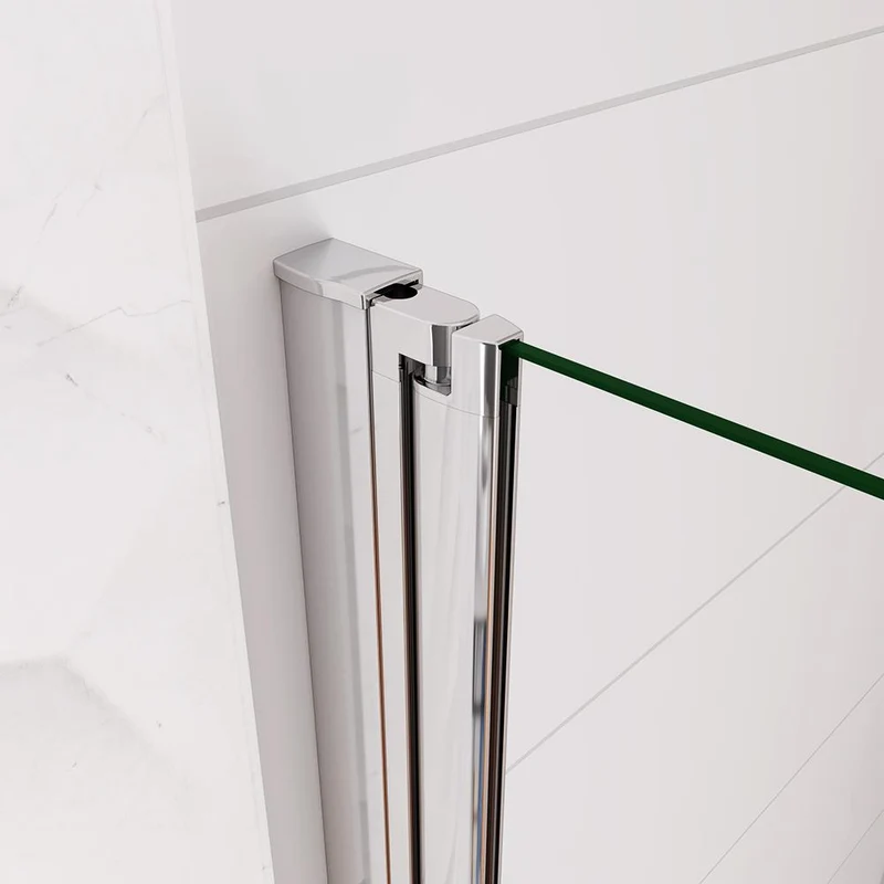 Aica paroi de douche pivotante 65-95x185cm en 6mm verre sablé au centre et anticalcaire installation à gauche