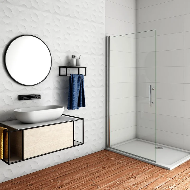 Aica paroi de douche pivotante 66-96cm en 6mm verre anticalcaire