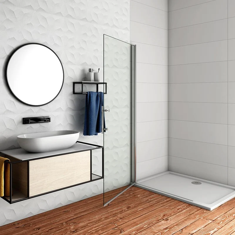 Aica paroi de douche pivotante 66-96cm en 6mm verre anticalcaire