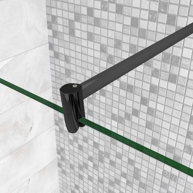 Aica paroi de douche à l'italienne 50-160cm avec un retour pivotant 30/40cm 8mm verre anticalcaire et une barre de stabilisation extensible 70-120cm