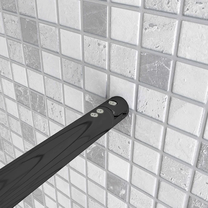 Aica paroi de douche à l'italienne 50-160cm avec un retour pivotant 30/40cm 8mm verre anticalcaire et une barre de stabilisation extensible 70-120cm