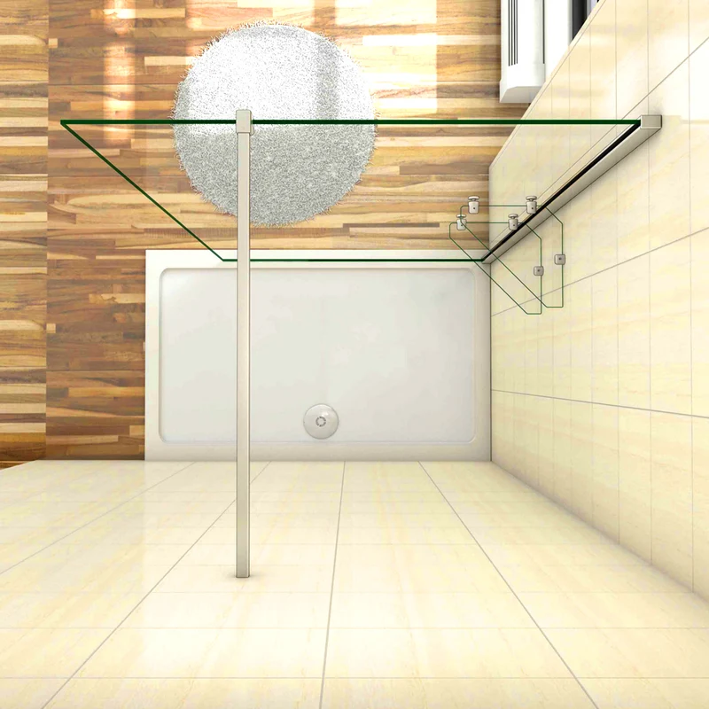 AICA paroi de douche 70-140x190cm paroi de douche à l'italienne avec une barre de stabilisation 140cm
