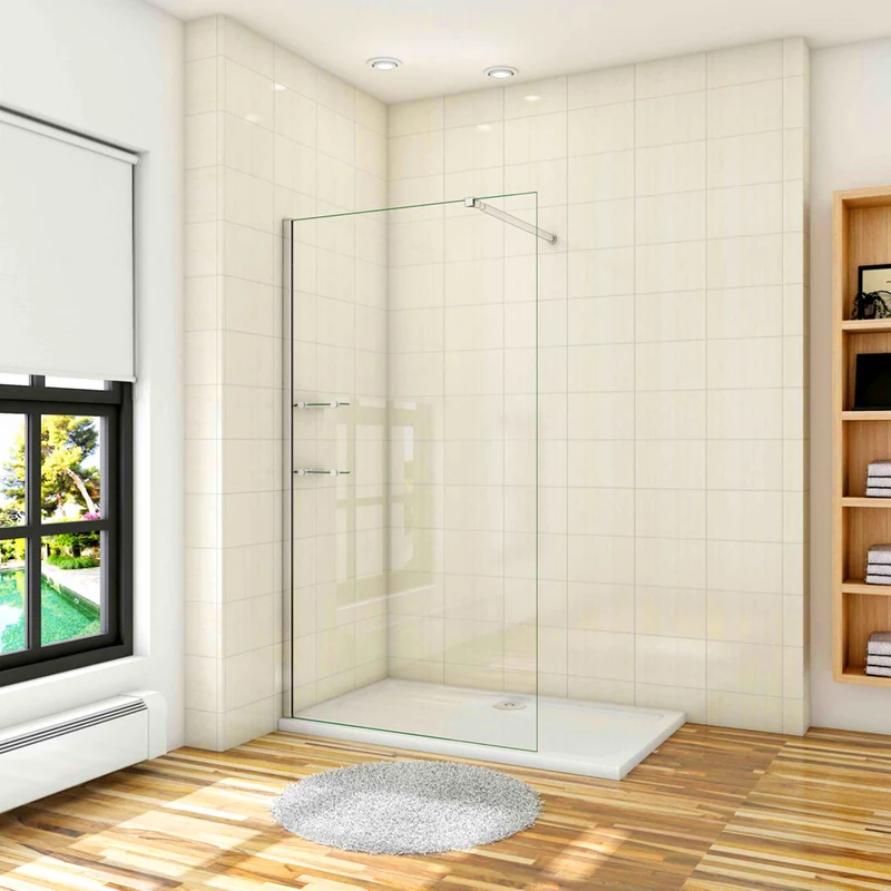 AICA paroi de douche 70-140x190cm paroi de douche à l'italienne avec une barre de stabilisation extensible