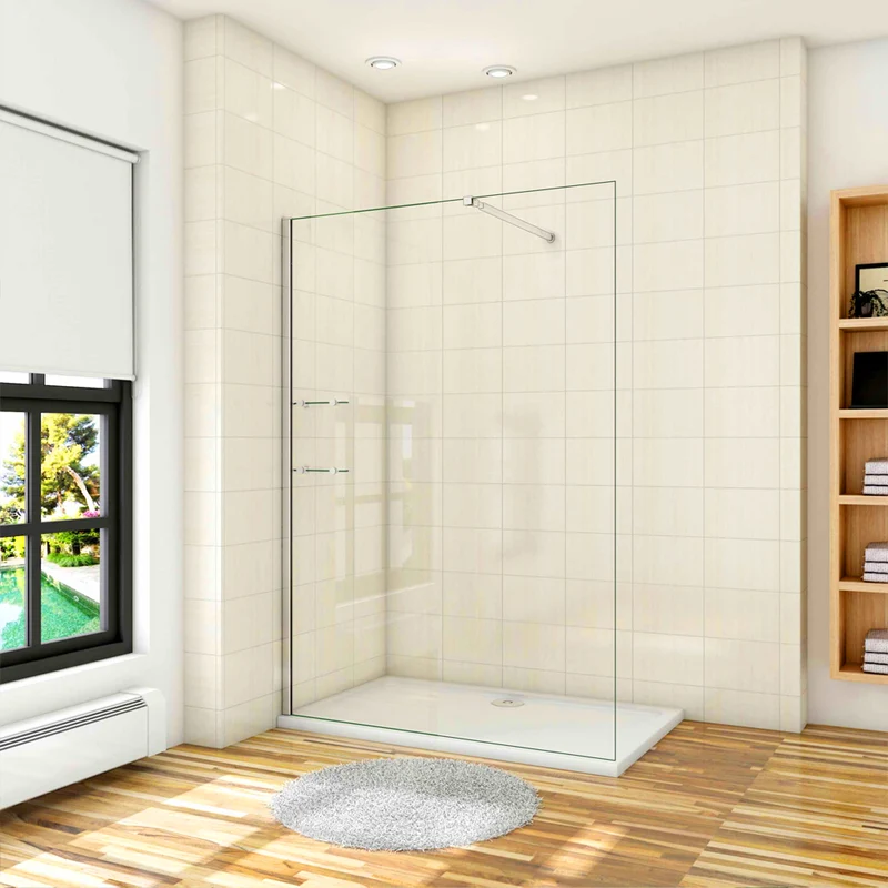 AICA paroi de douche 70-140x190cm paroi de douche à l'italienne avec une barre de stabilisation extensible
