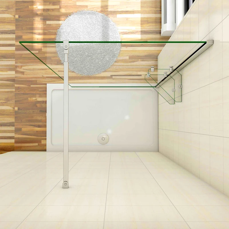 AICA paroi de douche 70-140x190cm paroi de douche à l'italienne avec une barre de stabilisation extensible