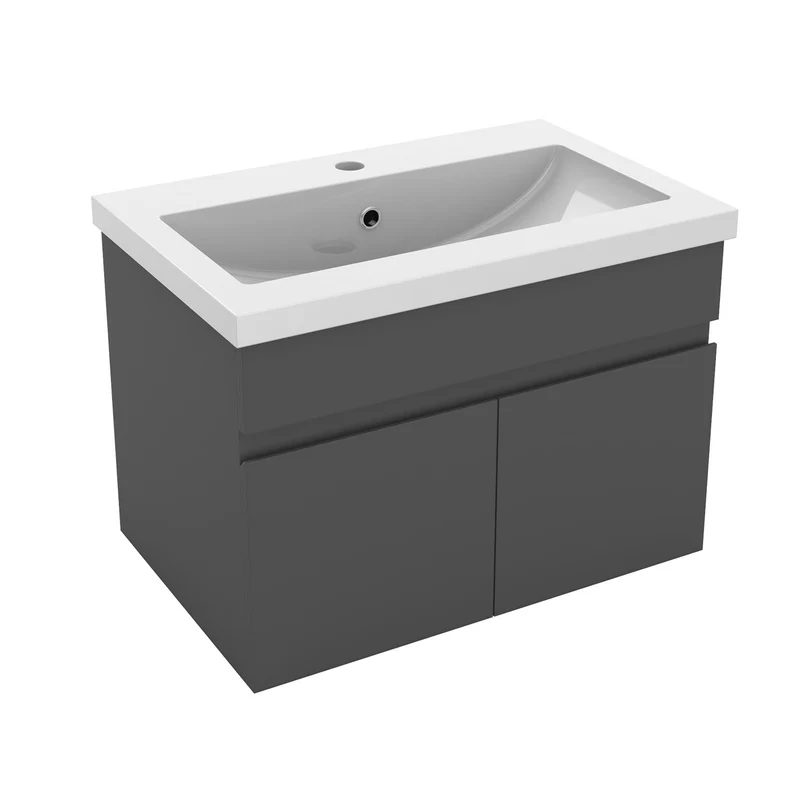 Meuble de salle de bain, Meuble de rangement avec lavabo, Meuble sous vasque suspendu, 59cm