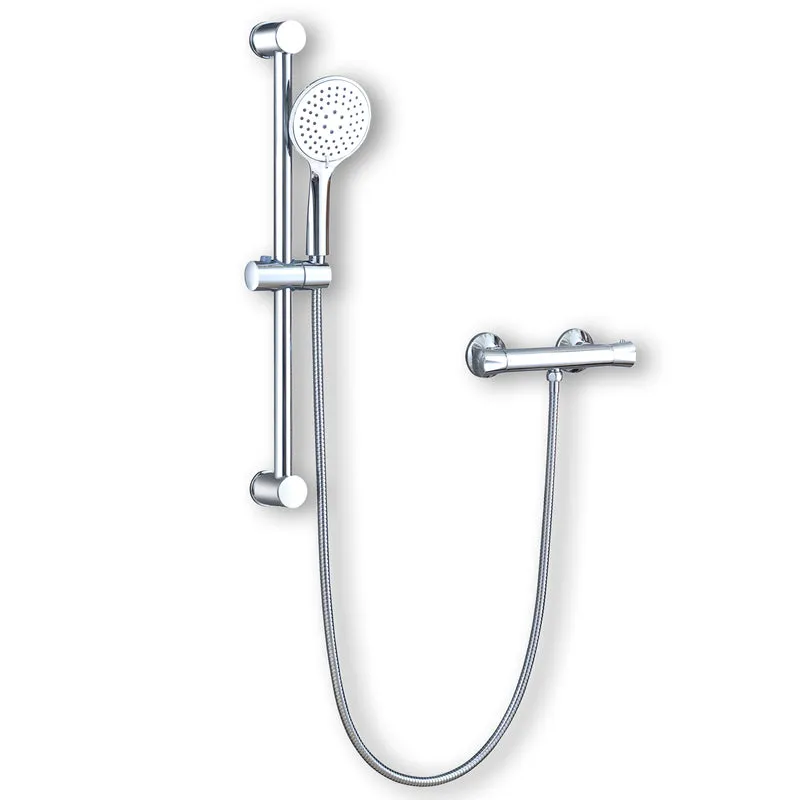 Mitigeur De Douche Thermostatique Ensemble Rond Valve Exposée Salle De Bains Moderne Chrome