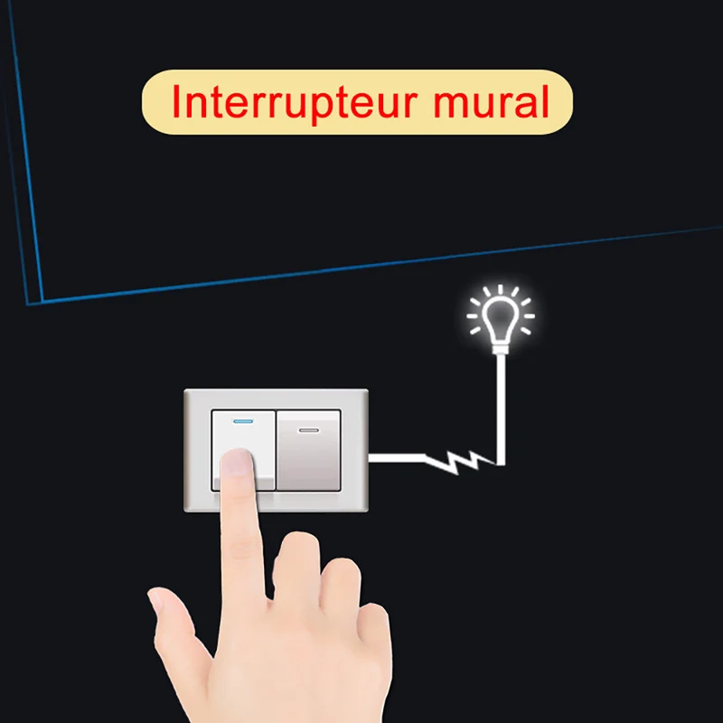 Miroir de salle de bain avec interrupteur mural et anti-buée