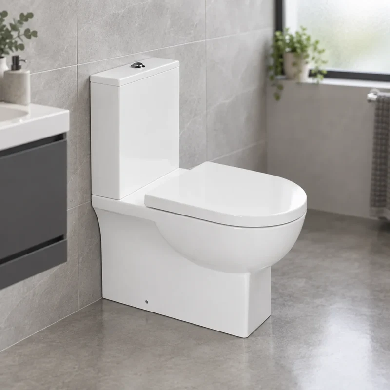 Enzo Close Coupled Fully Back to Wall Toilet Cyclone Flush & Soft Close Seat