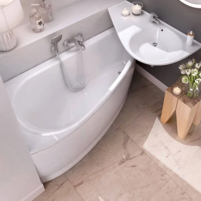 Ravak Avocado 1600 Space Saving Corner Bath & Bath Panel - Left Hand