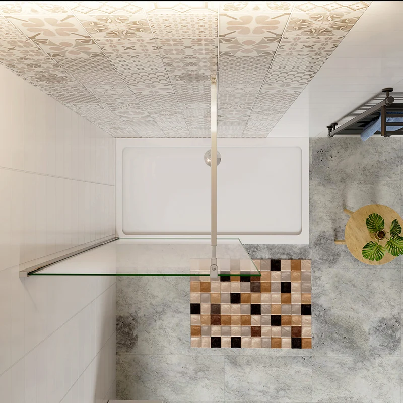 Aica paroi de douche 80-120 x200cm paroi de douche à l'italienne avec barre de fixation extensible modèle Brume