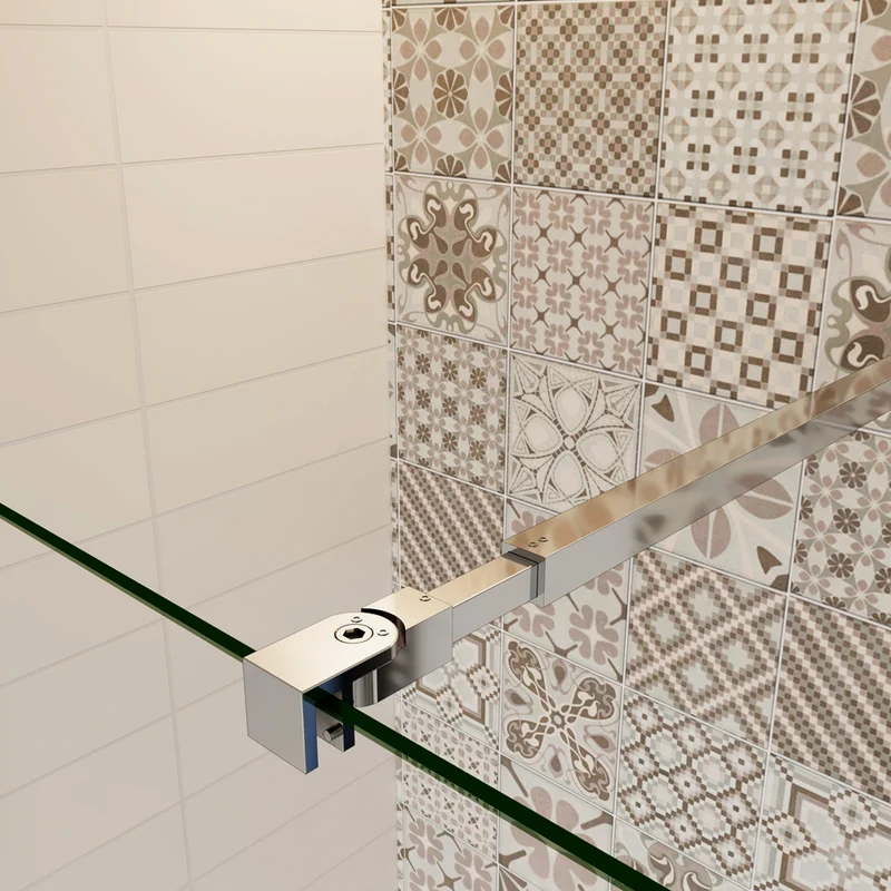 Aica paroi de douche 80-120 x200cm paroi de douche à l'italienne avec barre de fixation extensible modèle Brume