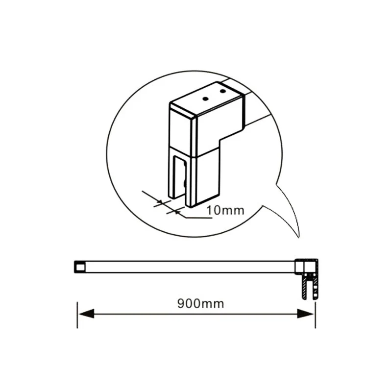 paroi de douche 50-160cm paroi de douche à l'italienne avec un retour pivotant 30/40cm en 8mm verre anticalcaire avec une barre de stabilisation 90cm