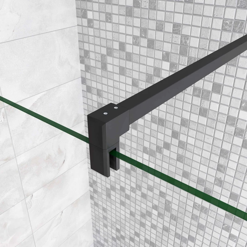 paroi de douche 50-160cm paroi de douche à l'italienne avec un retour pivotant 30/40cm en 8mm verre anticalcaire avec une barre de stabilisation 90cm