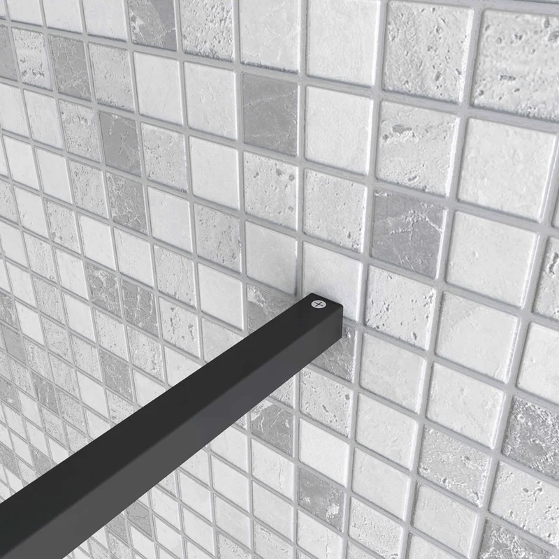 paroi de douche 50-160cm paroi de douche à l'italienne avec un retour pivotant 30/40cm en 8mm verre anticalcaire avec une barre de stabilisation 90cm