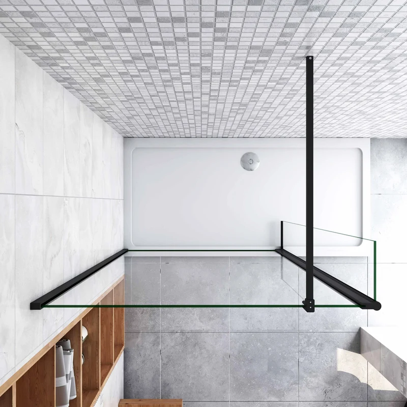 paroi de douche 50-160cm paroi de douche à l'italienne avec un retour pivotant 30/40cm en 8mm verre anticalcaire avec une barre de stabilisation 90cm