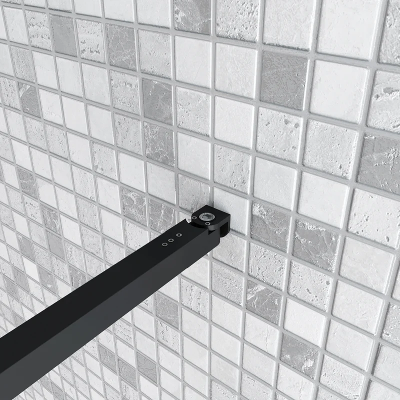 Aica paroi de douche à l'italienne 50-160cm avec un retour pivotant 30/40cm en 8mm verre anticalcaire avec une barre de stabilisation extensible