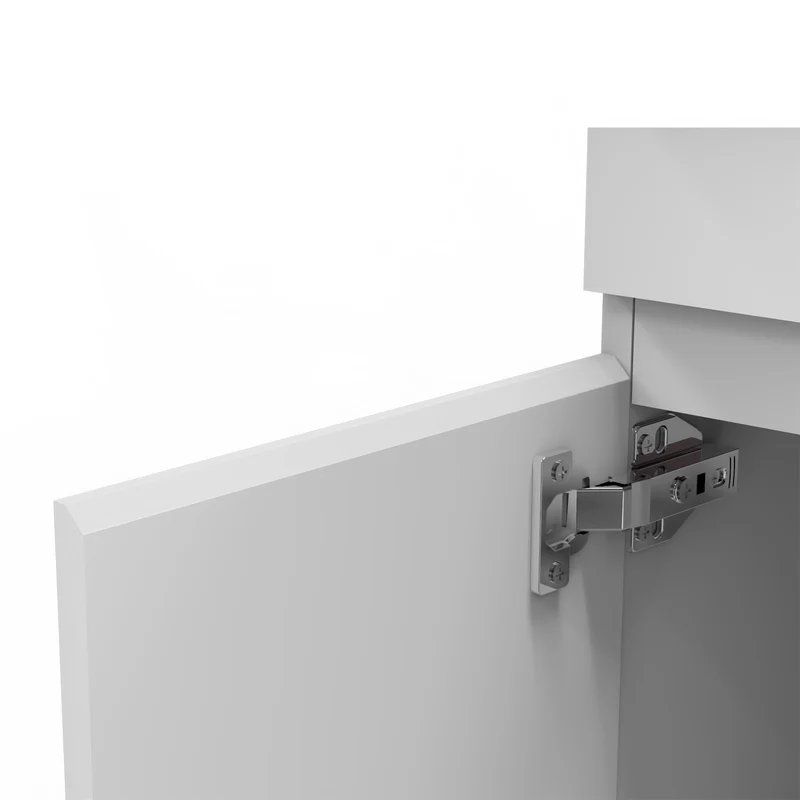Meuble de salle de bain, Meuble sous vasque sur pieds 2 portes et vasque céramique, Blanc/Anthracite 60cm