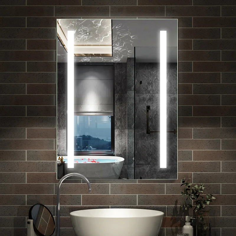 Miroir de salle de bain, Miroir lumineux LED avec anti-buée 45cm 50cm 60cm