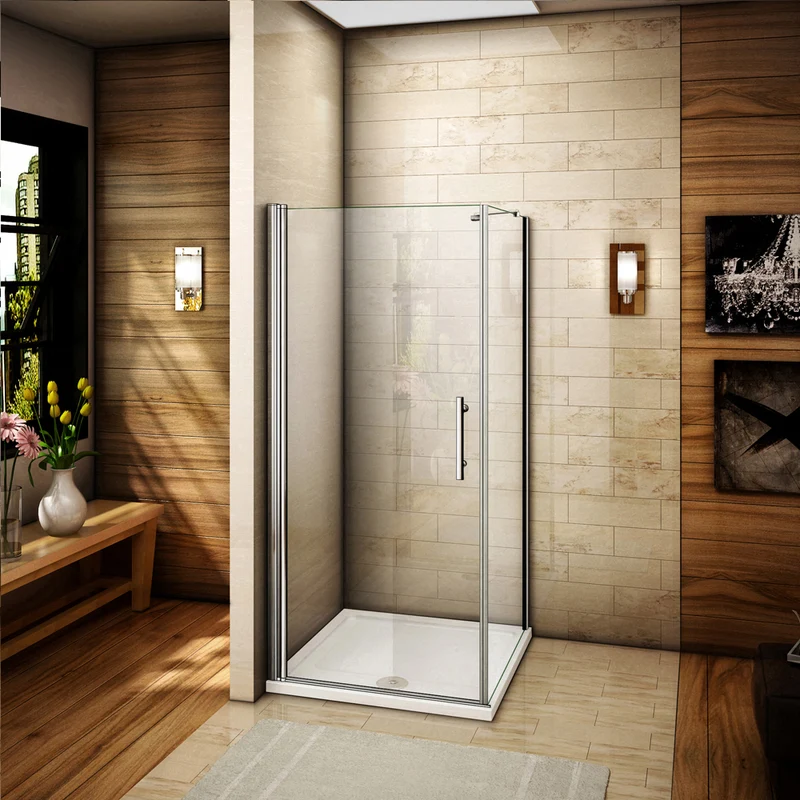Aica porte de douche pivotante et paroi de douche et barre de fixation