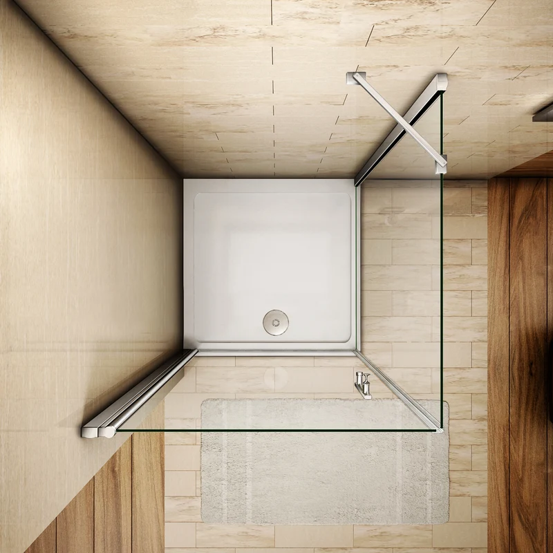 Aica porte de douche pivotante et paroi de douche et barre de fixation