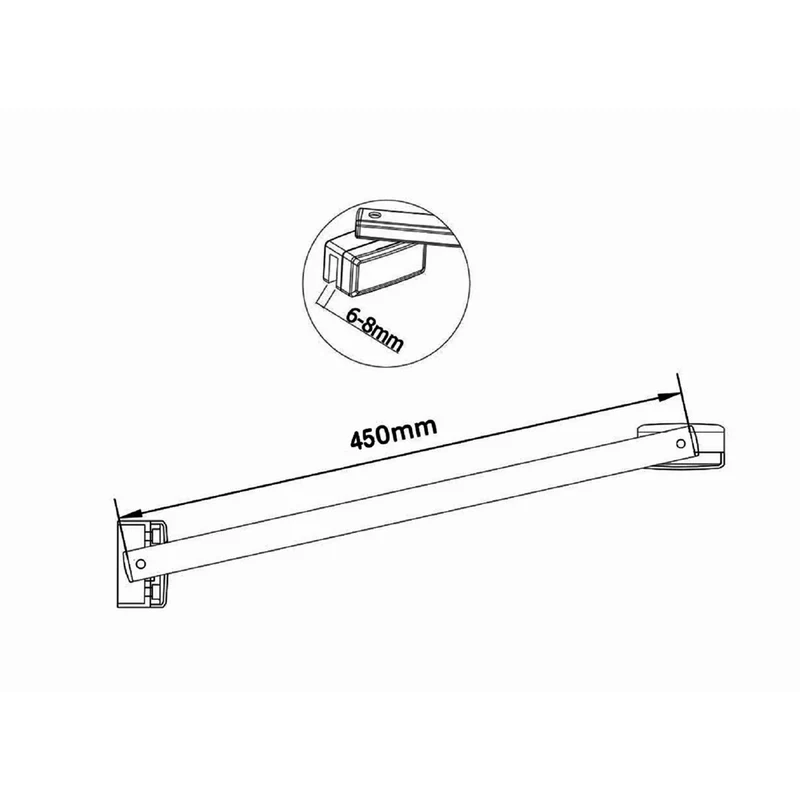 Aica porte de douche pivotante et paroi de douche et barre de fixation