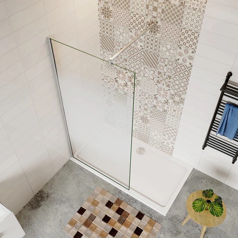 Aica paroi de douche 80-120 x200cm paroi de douche à l'italienne en 8mm verre anticalcaire modèle Brume