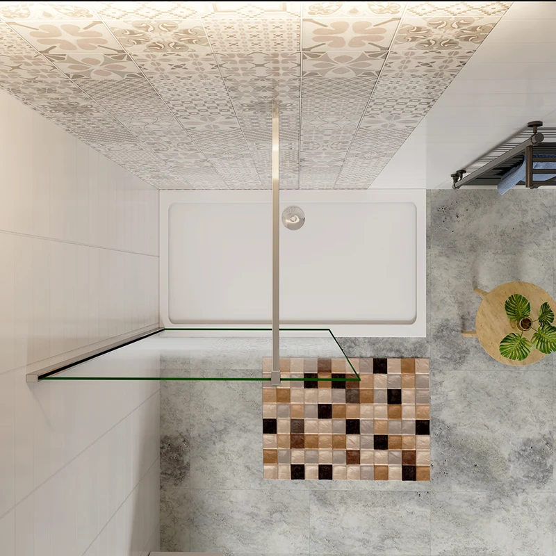 Aica paroi de douche 80-120 x200cm paroi de douche à l'italienne en 8mm verre anticalcaire modèle Brume