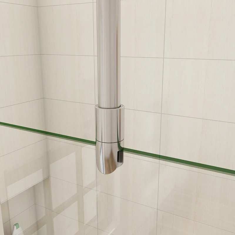 Aica paroi de douche à l'italienne 30-160x200cm 8mm verre anticalcaire avec barre de maintien au plafond