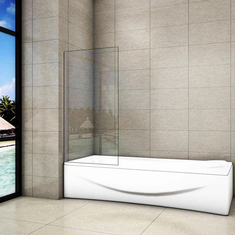 AICA écran de baignoire 70x130cm pare-baignoire fixé en 5mm verre anticalcaire