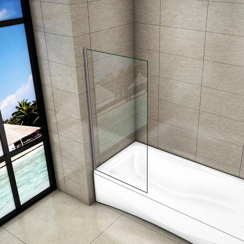 AICA écran de baignoire 70x130cm pare-baignoire fixé en 5mm verre anticalcaire