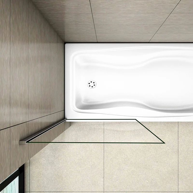 AICA écran de baignoire 70x130cm pare-baignoire fixé en 5mm verre anticalcaire