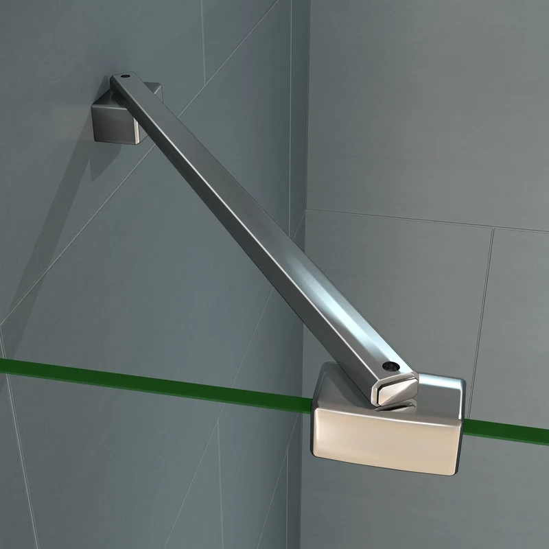 Aica paroi de douche à l'italienne en verre clair anticalcaire avec retoure pivotante 30/40cm et une fixation 45cm