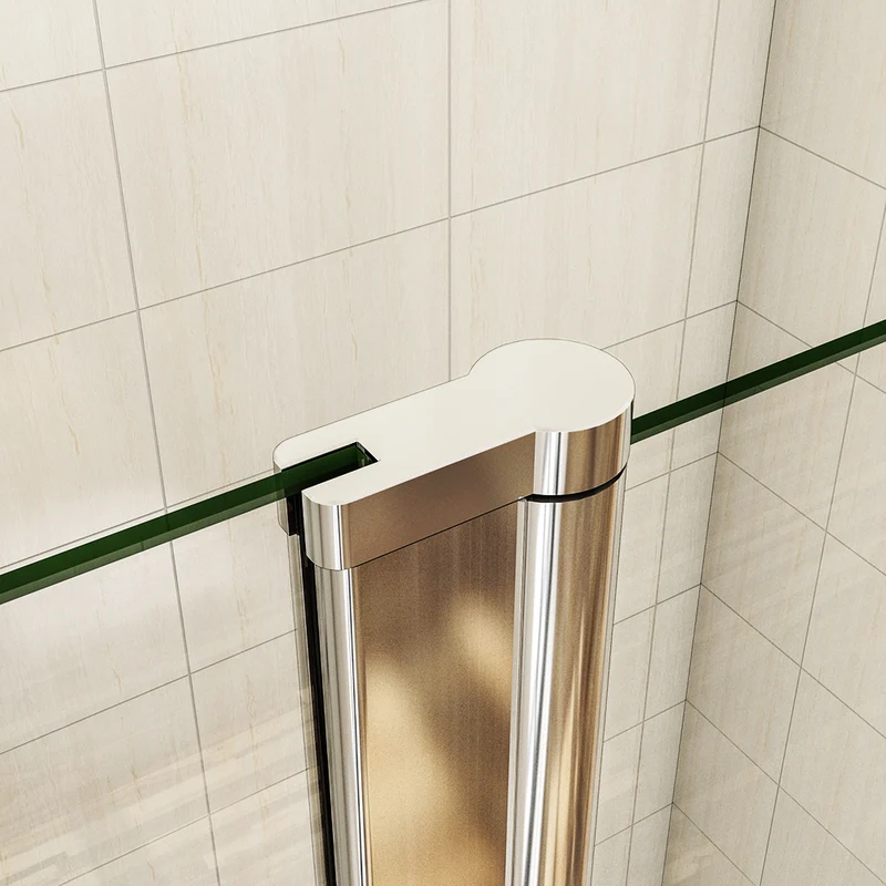 Aica porte de douche battante 187 ou 197cm porte battante avec 2 éléments fixes en 6mm verre anticalcaire