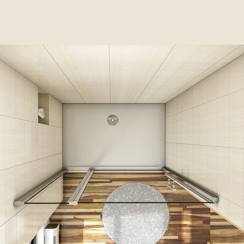 Aica porte de douche pivotante 100-130 x 187/197cm porte de douche avec 1 élément fixe en 6mm verre anticalcaire