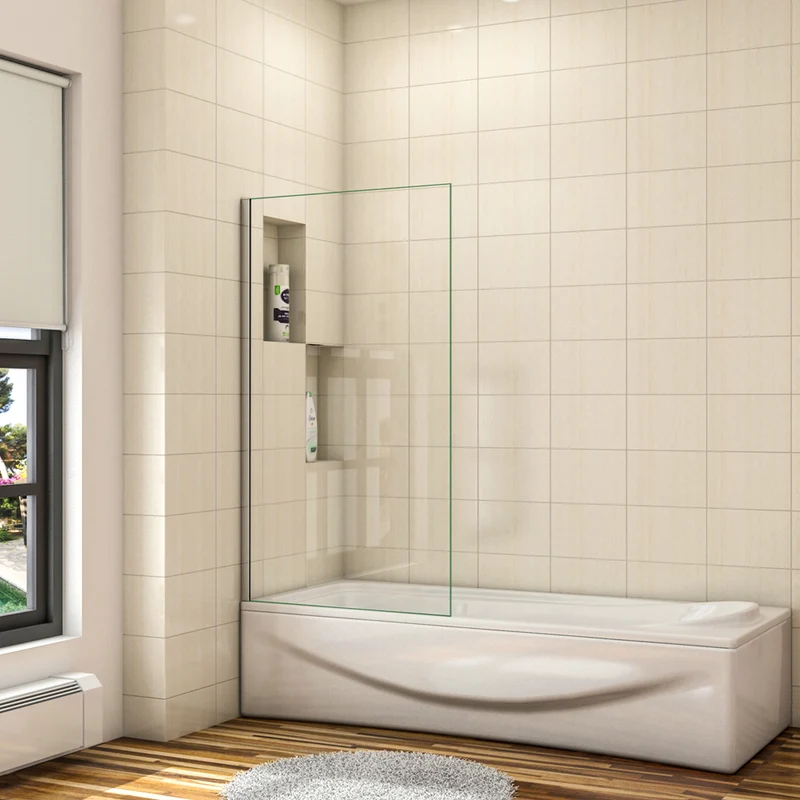 AICA écran de baignoire 40/70x130cm pare-baignoire fixé en 5mm verre anticalcaire