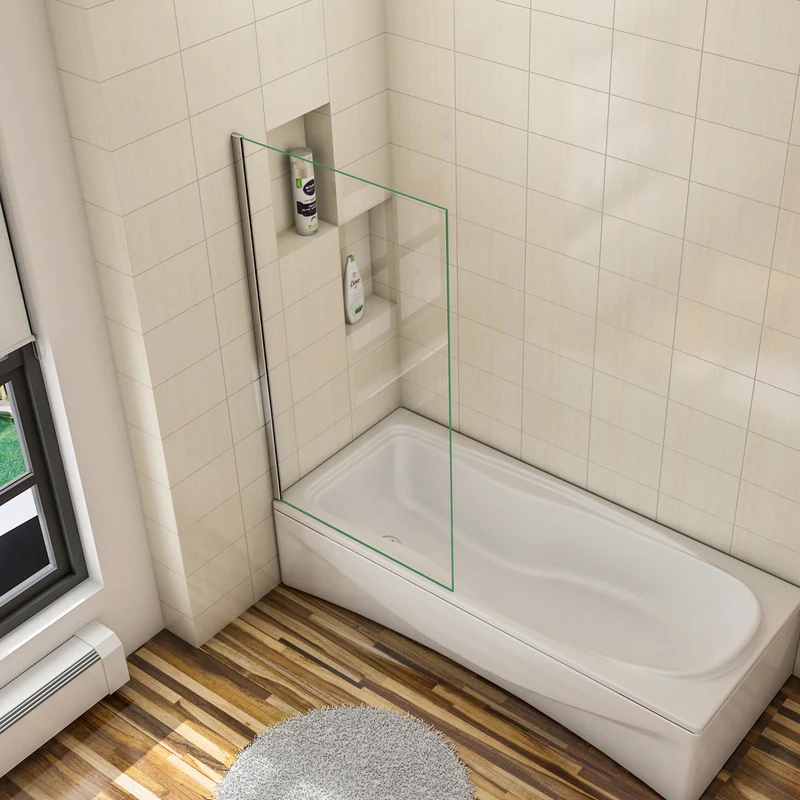 AICA écran de baignoire 40/70x130cm pare-baignoire fixé en 5mm verre anticalcaire