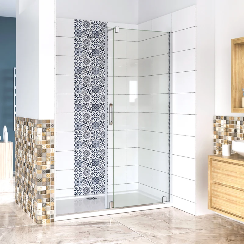 AICA porte de douche coulissante H 190cm en 8mm verre anticalcaire installation en niche