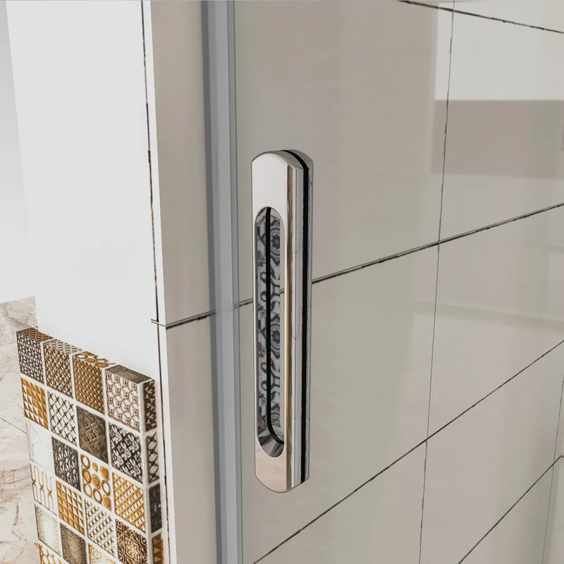 AICA porte de douche coulissante H 190cm en 8mm verre anticalcaire installation en niche