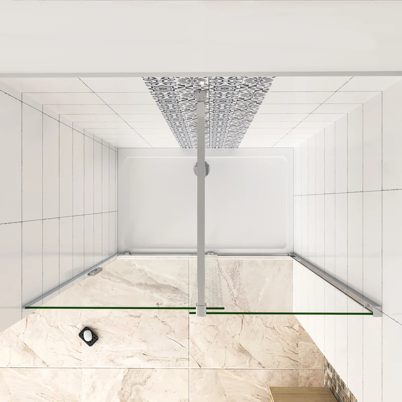 AICA porte de douche coulissante H 190cm en 8mm verre anticalcaire installation en niche