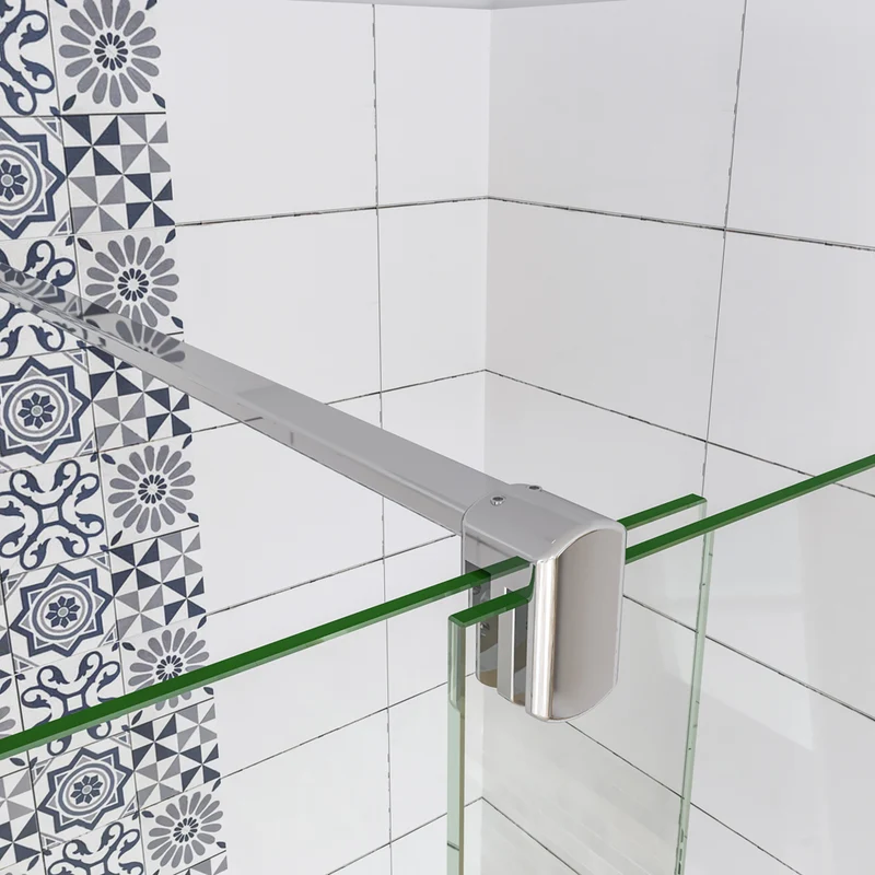 AICA porte de douche coulissante H 190cm en 8mm verre anticalcaire installation en niche