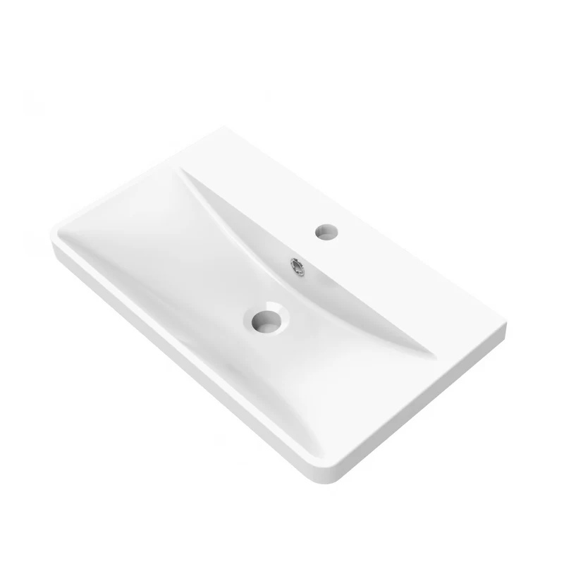 Meuble de salle de bain, Meuble de rangement avec lavabo, Meuble sous vasque suspendu, Blanc et Bois Clair 50cm 60 cm 80cm